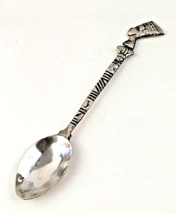 Sterling Silver Egyptian Queen Figural Demitasse Spoon 4 5 8 Length Hallmarked