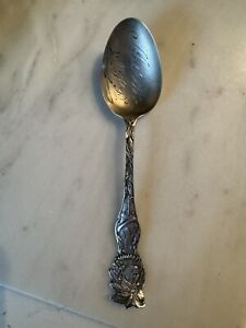 Rare Indian Chief Inscribed Sterling Silver Souvenir Spoon