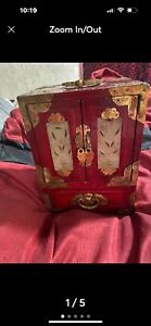 Vintage Redwood Chinese Jewelery Box