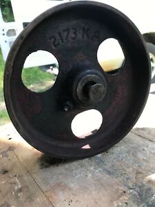 Cast Iron Wheel Tractor Cart Antique Industrial Steampunk 3 Hole Red 2173ka