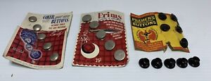 Vintage New Old Stock Carded Buttons Covers Plus Safety Pin Display Must See 