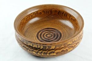 Vintage Japanese Handmade Wooden Bowl 9 X 3 Made From One Piece Of Wood No Glue