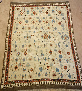 Antique Moroccan Taznakht Area Rug Carpet Tribal Geometric Symbols 93 L
