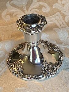 Wallace Silversmith Baroque Candlestick Holder Silver Plate 750 Made Usa
