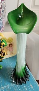 Jack In The Pulpit Cala Lily Hand Blown Art Glass Vase