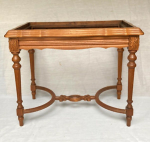 Antique Hand Carved Cherry Wood Coffee Table Rare 