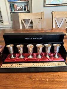 Sterling Silver Towle Cordial Goblets 6 Goblets In Box 3 High Weighted