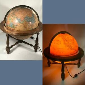 Vintage Replogle 12 Inch Diameter World Premier Series Light Up Globe On Stand