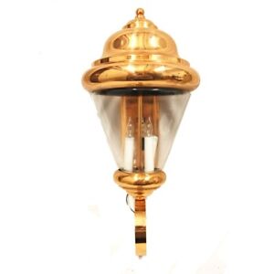 Large Polished Copper Exterior Wall Light 4 Light Candelabra Rounded Sconce