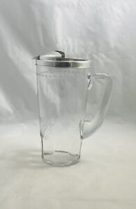 Authentic Tiffany Co Sterling Silver Pouring Rim Glass Cocktail Pitcher