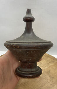Antique Wood Finial Grandfather Clock Bed Post Topper Furniture Large 7 Tall