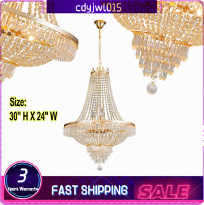 Vintage French Empire Chandelier Luxury Large Foyer Crystal Ceiling Light Height