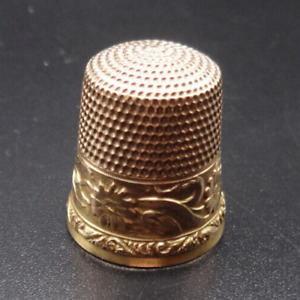 Antique Vintage 10k Yellow Gold Thimble Heavier Marked Signed