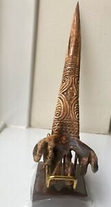 Papua New Guinea Sepik Latmul Cassowary Ceremonial Dagger With Claws Intact 