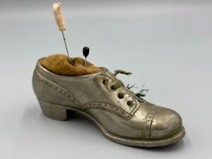 Vintage Heavy Metal Figural Shoe Sewing Pin Cushion
