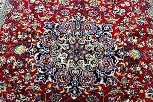 10x14 Breathtaking Mint 200 Kpsi Hand Knotted Vegetable Dye Wool Isfahann Rug