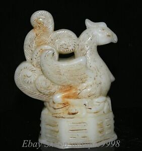 7 Unique Old Chinese White Jade Fengshui Phoenix Phenix Bird Birds Statue