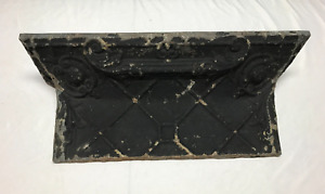 Architectural 2 Foot Destressed Black Reclaimed Tin Mantle Shelf Old 1880 23b