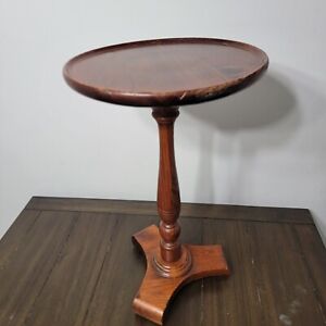 Ethan Allen Plant Stand Side Table Pine Wood Old Tavern Vtg 1970s 14 D X 23 H