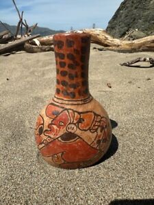 Mayan Pre Columbian Vase 7x5 Museum Replica 