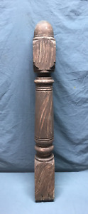 Antique Decorative Turned Hardwood Oak Finial Top Newel Post 5x39 Old 409 24b