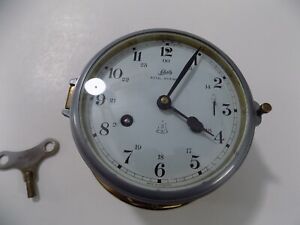 Vintage Schatz Royal Mariner Ships Clock 8 Day Working With Key