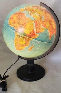 Cool Vintage Scan Lighted World Globe Made In Denmark