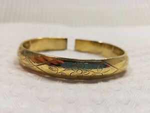 Antique Chinese Export 14k Gold Gilt Silver Bracelet Cuff Marked 72g