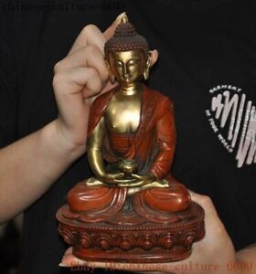 8 Purple Copper Bronze Gilt Sakyamuni Shakyamuni Shakya Mani Buddha Statue