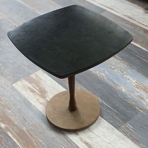 Vintage Midcentury Modern Wooden Laminate Tulip Atomic Style Side Table