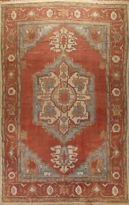 Antique Geometric Oushak Turkish Rug 11x16 Palace Size Hand Knotted Wool Carpet