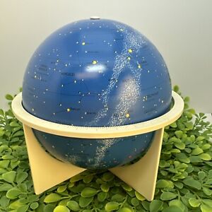 Replogle Vintage 60 S Lunar Moon Globe With Stand Tin 6 Blue Usa