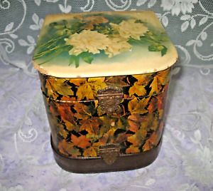 Antique Collar Cuffs Studs Vanity Box Double Compartments Celluloid