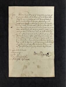 Antique Document 1738 Power Of Attorney Edward Madgwick Sheriff Of Suffolk Uk