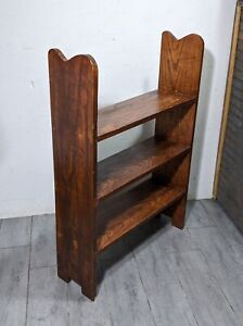 Antique Mission Arts Crafts Rustic Oak Wood Bookcase Bookshelf Display Shelf