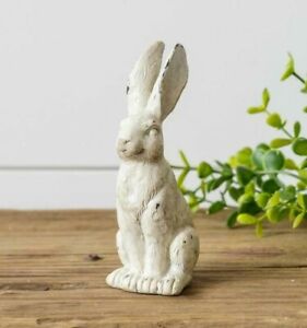 New Primitive Rabbit Sitting 5 T Sm White Bunny Spring Farmhouse French Country