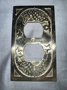 Vintage Solid Brass Seahorse Outlet Cover 4