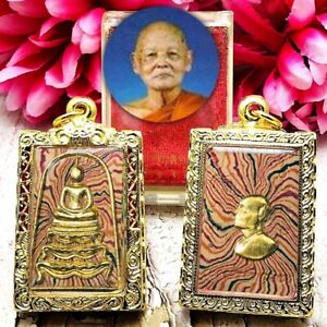 Somdej Yonyuk Wealth Money Lucky Lp Pae Be2535 Rainbow Gold Thai Amulet 16428