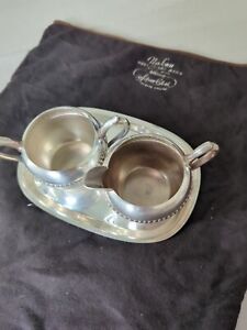 Vintage Fb Rogers Silver Co 1883 Footed Sugar Bowl W Lid Creamer Set W Tray