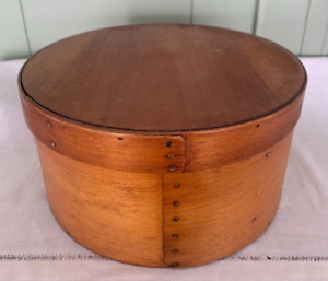 9 1 2 Diameter Wooden Round Shaker Style Pantry Box Vtg Old Antique Bent Wood