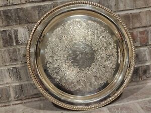 William Wm Rogers Silver Plate Serving Tray Plate 12 Platter 272 Round