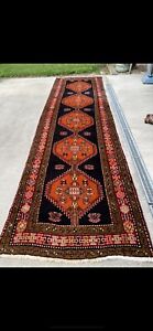 Antique Extra Long Tribal Sarab Hallway Oriental Runner Colorful 161x46 In