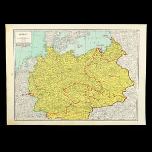 Germany Map Wwii Wartime Expansion Territorial Ca 1940 Vintage Territory Antique