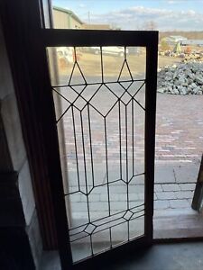 Sg 3950 Antique Leaded Glass Cabinet Door 22 X 48