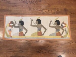 Vintage Egyptian Appliqu Handmade Textile Quilt Wall Hanging Tapestry