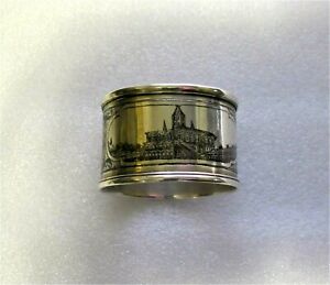 Russian Sterling Silver 84 Niello Napkin Ring 1872 Moscow