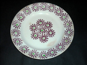 Early 1835 1865 Design Spatter Spatterware Dinner Plate Daisy W Centerpoint