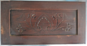 Beautiful Large East Lake Antique Black Walnut Spoon Carved Panel 19 1 2 X 10 