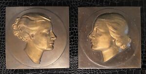 2 Frankart Nude Lady Art Deco Wall Plaques Extremely Rare Original 1920 S 1930 S