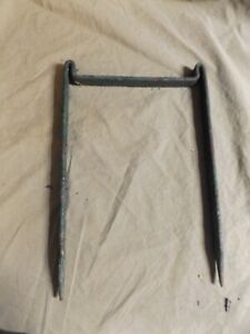 Primitive Antique Painted Wrought Iron Spiked Lawn Boot Scraper 7 5x11 5 